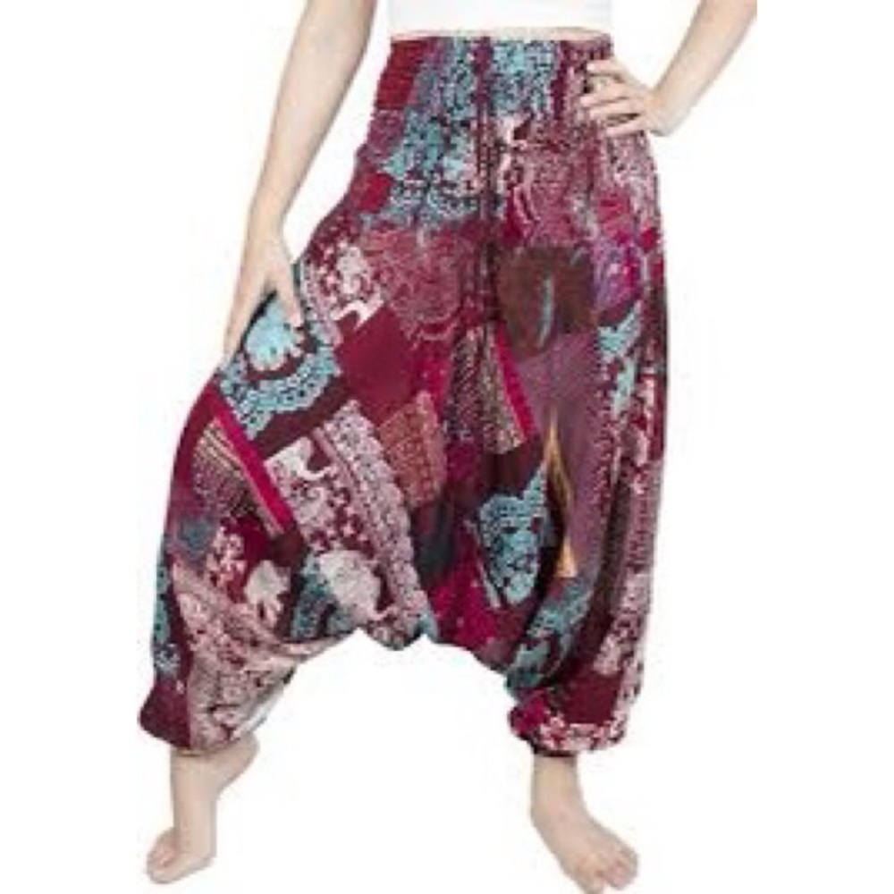 Nwt Patchwork Harem Pants - image 1